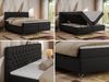 Boxspringbett mit Kopfteil und Topper, Polsterbett - GRIMALDI - 180 x 200 cm - Schwarz Kunstleder - H4 Bild 3