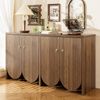 Elegantes Sideboard in Walnussoptik – 147×40×80 cm mit 4 Türen, verstellbaren Einlegeböden & Alugriffen – Vielseitiger Aufbewahrungsschrank für Wohnzimmer, Esszimmer & Flur Bild 5