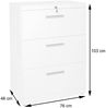 Hängeregisterschrank HWC-A10, Aktenschrank Büroschrank Stahlschrank, A4 abschließbar ~ 103x76x46cm weiß Bild 3