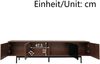 TV-Schrank 200 x 35 x 53 cm aus MDF/Spanplatte in Schwarz & Walnussbraun, mit LED-Leiste Bild 3