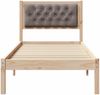 vidaXL Bettrahmen mit Kopfteil Taupe 75 x 190 cm Massives Kiefernholz 878232 Bild 5