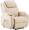 MCombo Elektrisch Relaxsessel Massagesessel Fernsehsessel 7061, mit Liegefunktion, mit Vibration Heizung, Kunstleder, Creme, 92 x 92 x 109 cm Bild 1