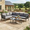 Flieks Gartenlounge-Set, 6-Sitzer Gartenmöbel Ecksofa, handgeflochtenes Seil, Glastischplatte Bild 3