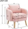 Merax Sessel mit Zierkissen und Massivholzbeine, Loungesessel, Einzelsessel mit Teddyplüsch, Rosa Bild 4