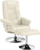 loft24 Relaxsessel Simson, Sessel mit Hocker, Trompetenfuß in Chromoptik Bild 5