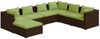vidaXL 7-tlg. Garten-Lounge-Set mit Kissen Poly Rattan Braun 3101836 Bild 2