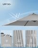 Songmics Sonnenschirm, Ampelschirm, 270x270 cm, UV-Schutz UPF 50+, Gartenschirm, um 360° drehbar, Neigungswinkel verstellbar, mit Kurbel, Kreuzfuß, taubengrau Bild 3