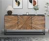 Sideboard >Madira< in Schwarz, Mangoholz/Metall - 180x90x40cm (BxHxT) Bild 2