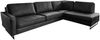 KAWOLA Ecksofa VILNIUS 3-Sitzer mit Recamiere rechts Lederfaserstoff schwarz 85 x 217 x 290 cm Bild 3