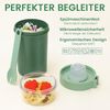 Bugucat Müslibecher To Go 560ML Yoghurtbecher Löffel Deckel Grüner Obstsalat Bild 4
