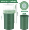 Bugucat Müslibecher To Go 560ML Yoghurtbecher Löffel Deckel Grüner Obstsalat Bild 2