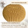 Amagohome Sitzhocker, Pouf, XXL Baumwolle, Gelb, ø 55 cm Bild 3