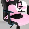 Kinder Bürostuhl MIA - 83x56x59, Schwarz/pink Kunstleder Kunststoff Gestell ergonomische Bürostühle Homeoffice Stuhl mit Rollen Bild 5