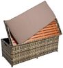 Sitzbank Gartenbank mit Auflagenbox Rattan Kissentruhe Polyrattan Beige-Braun Bild 5