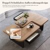 OKWISH Couchtisch Beistelltisch (2-in-1 LED-Sofatisch aus Naturholz mit Schubladen & Höhenverstellung, sicher für Familien) Bild 4