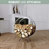 Brennholzregal innen Metall FUSI | Rund, Schwarz | Kaminholzständer Feuerholzregal Kaminholzhalter Holzständer Holzhalter innen Holzlager Bild 3