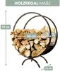 Brennholzregal innen Metall FUSI | Rund, Schwarz | Kaminholzständer Feuerholzregal Kaminholzhalter Holzständer Holzhalter innen Holzlager Bild 2