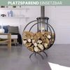Brennholzregal innen Metall FUSI | Rund, Schwarz | Kaminholzständer Feuerholzregal Kaminholzhalter Holzständer Holzhalter innen Holzlager Bild 5