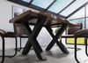 Baumtisch Sheesham 160x90x77 grau gebeizt / X-Beine anthrazit matt FREEFORM 5 Bild 4