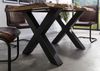 Baumtisch Sheesham 160x90x77 grau gebeizt / X-Beine anthrazit matt FREEFORM 5 Bild 3