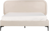 Bett mit Lattenrost SUZETTE 140 x 200 cm Samtstoff Helles Beige Bild 5