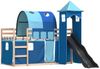 vidaXL Etagenbett mit Rutsche und Gardinen Blau 80x200 cm 3284171 Bild 3