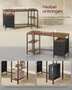 VASAGLE Computertisch, Bürotisch, Schreibtisch, mit 3 Ablagen, 2 Schubladen, 60 x 140 x 76 cm, fürs Büro, Wohnzimmer, Industrie-Stil, vintagebraun-schwarz Bild 2