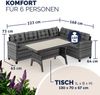 CASARIA® Polyrattan Ecklounge mit WPC Tisch Grau Bild 2
