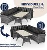 CASARIA® Polyrattan Ecklounge mit WPC Tisch Grau Bild 5