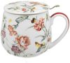 DUO FLORAL Fassbecher 430 ml MILAGROS mit Teesieb, New Bone China Porzellan Bild 2