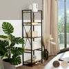 tectake Bücherregal Standregal, inklusive Kippschutz, 47,5 x 34,5 x 151,5 cm, Holzregal Manchester 1-tlg, mit 5 Ebenen, mit höhenverstellbaren Kunststofffüßen Bild 3