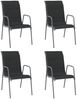 vidaXL Gartenstühle 4 Stk. Stahl und Textilene Schwarz 316821 Bild 5