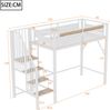 Merax Metall-Hochbett 90 x 200 cm, Kinderbett, Einzelbett, einzigartige Sicherheitsumrandung mit Fenster, mit Sicherheitsleiter, weiß Bild 4