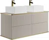 Vente-unique - KELIZA Waschbeckenmöbel Holz, Platte Beige - B 47 cm x H 54 cm x L 120 cm Bild 4