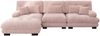 Ecksofa modular H 81 x T 313 x B 145 cm (Maße variabel) – Chenille Rosa, tiefer Sitz im Cloud-Look, inkl. Ottomans Bild 4