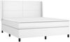 vidaXL Boxspringbett mit Matratze Weiß 180x200 cm Kunstleder 3132394 Bild 3