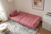 Schlafsofa 175x64x72 cm mit verstellbarer Rückenlehne, Bettfunktion und Seitentaschen in Pink Bild 2
