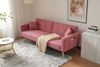 Schlafsofa 175x64x72 cm mit verstellbarer Rückenlehne, Bettfunktion und Seitentaschen in Pink Bild 4