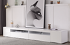 Weißer moderner TV-Schrank, helles Panel, variable LED-Beleuchtung,Weiß,240×38.5×35.5 cm,modernes Design, viel Stauraum Bild 4