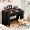 Flieks 2-in-1 Schreibtisch mit Kommode, ausziehbarer Computertisch auf Rollen, Multifunktionstisch mit 2 Schubladen, 110×40×78 cm, Schwarz Bild 3