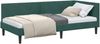 vidaXL Eckbettgestell mit Kopfteil Dunkelgrün 90 cm x 190 cm Samt 42016218 Bild 2