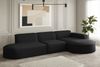 Ecksofa Designersofa PALMA in Stoff Opera Velvet Schwarz Ottomane Rechts Bild 3