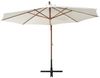 Sonnenschirm, Ampelschirm, Gartenschirm 350 cm Holzmast Weiß Bild 3