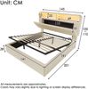 Polsterbett 140x190 cm mit Bettkasten, LED, USB/Type-C, höhenverstellbarem Kopfteil, Samt Beige, ohne Matratze Bild 5