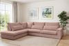 Ecksofa Designersofa THORA in Stoff Poso Altrosa Ottomane Links Bild 1