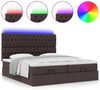 vidaXL Ottoman-Bett mit Matratzen & LEDs Dunkelbraun 160x200 cm Stoff 3314558 Bild 5