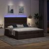 vidaXL Ottoman-Bett mit Matratzen & LEDs Dunkelbraun 160x200 cm Stoff 3314558 Bild 3