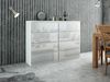 meble masztalerz Kommode Weiss Hochglanz mit 8 Schubladen 120 cm, Sideboard Wohnzimmer, Kommode Schlafzimmer H: 101,5 cm, B: 120,4 cm, T: 39 cm Kommode mit Schubladen, Schubladenschrank Bild 3
