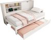 Polsterbett 90×190 cm aus Holz mit Ausziehbett und USB-Ladestation, weiß Bild 5