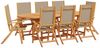 vidaXL 9-tlg. Garten-Essgruppe Massivholz Akazie und Textilene 3279319 Bild 2